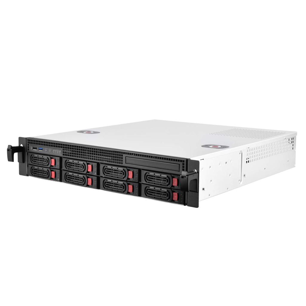 Silverstone 2U Rackmount-Servergehäuse, 8 x Hot-Swap-Schächte, kompatibel mit RM21-308 3,5 Micro-ATX RM21-308-x