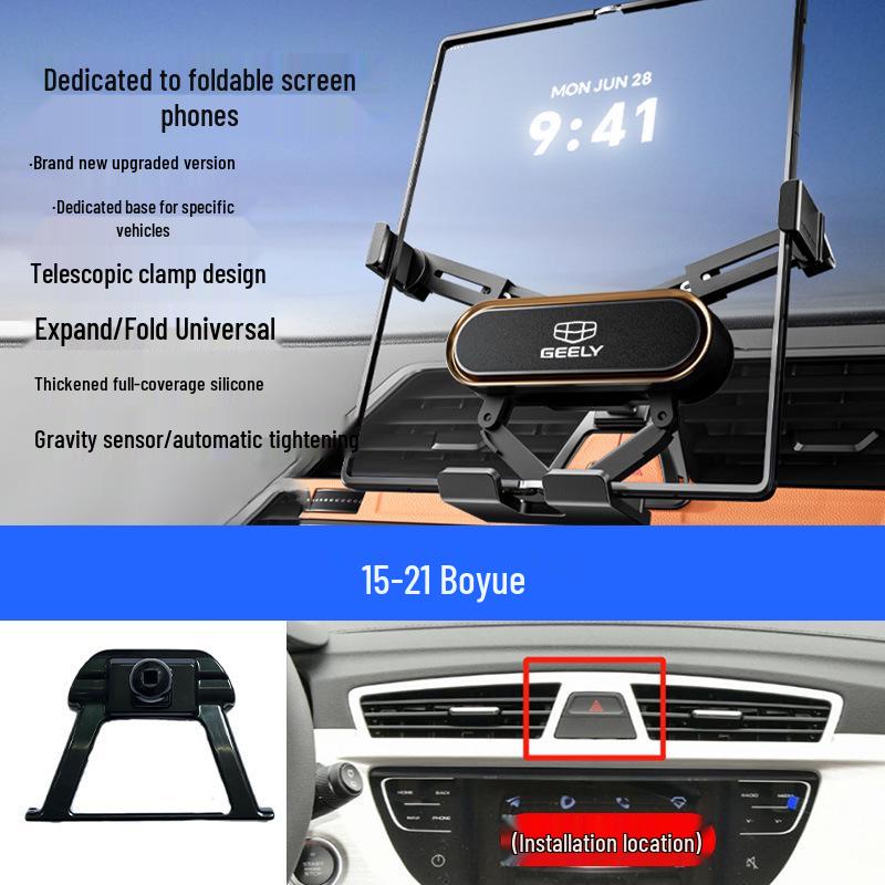 Custom Foldable Phone Holder for Geely Models: Emgrand, Boyue, Vision X1/X6, Jiaji, Binyue, Xingyue L, Xingyuan