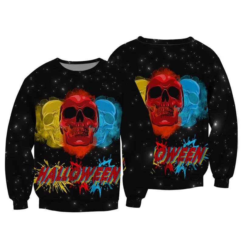 Autumn 3D Pumpkin Theme Printed Sweatshirts Fashionable Casual Sports Long Sleeved Men's Sweatshirts