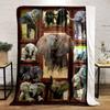 Adorable Baby Elephants Pattern Blanket Bedroom Blanket for Livingroom Couch Lunch Break Soft Throw for Friend's Festival Gift