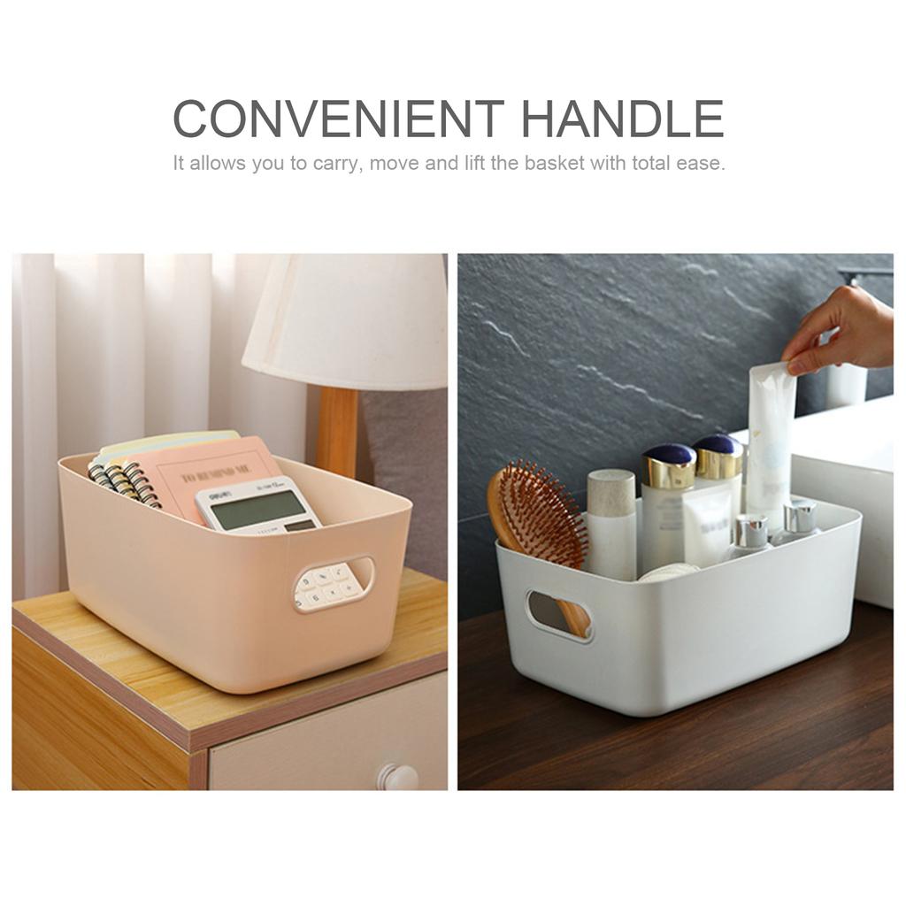 Plastic Storage Basket Desktop Portable Plastic Kitchen Refrigerator Basket Bathroom Desktop Storage Box Snack Cosmetic Organizing Box for Cabinet