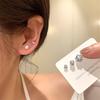 Full-Body S925 Sterling Silver Zircon Ear Studs Women Niche Light Luxury High-Grade Sense Earrings Sleep-Free Earrings