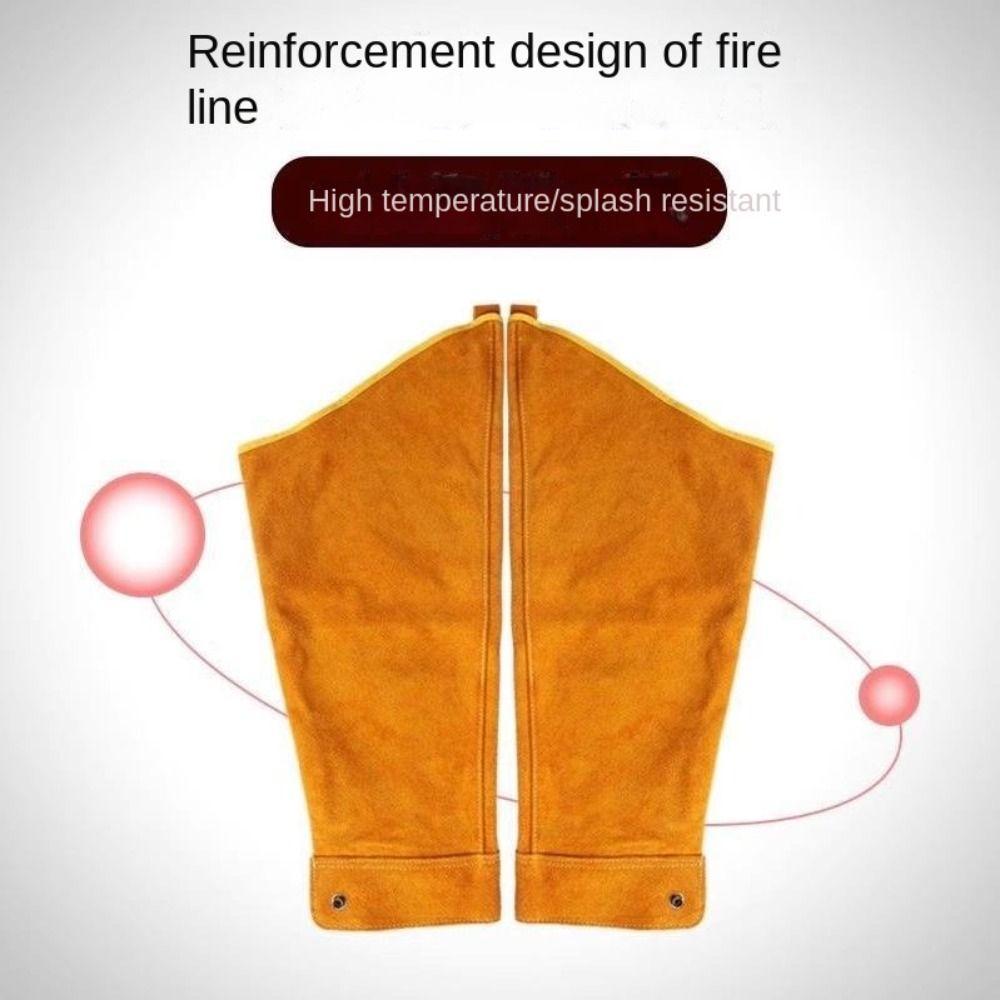 Heat Flame Resistant Leather Welding Work Sleeves Cowhide Leather Arm Guards  Welding Supplies