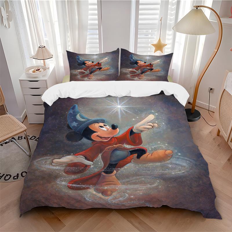 3pcs Fantasy Mickey Printed Bedding Set, Soft and Comfortable Quilt Cover for Bedroom, Guest Room (1 Duvet Cover + 2 Pillowcases, Pillow Core Not