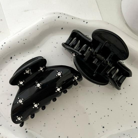 Women Hair Clip with Star-Studded Diamond Design Thick Acrylic Stable Grip Hair Accessory for Commuting Dating
