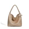 Premium original design summer champagne woven tote bag large capacity commuter shoulder bag women's fashion