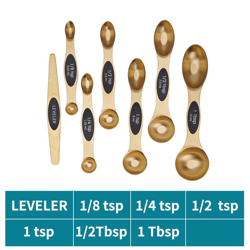 MDNG Rose Gold Stainless Steel 7-Piece Measuring Spoon Set