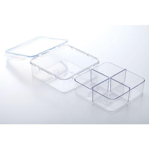 LOCK&LOCK Screw-Free Container, Square, with Divider (1.8L) LBF858C