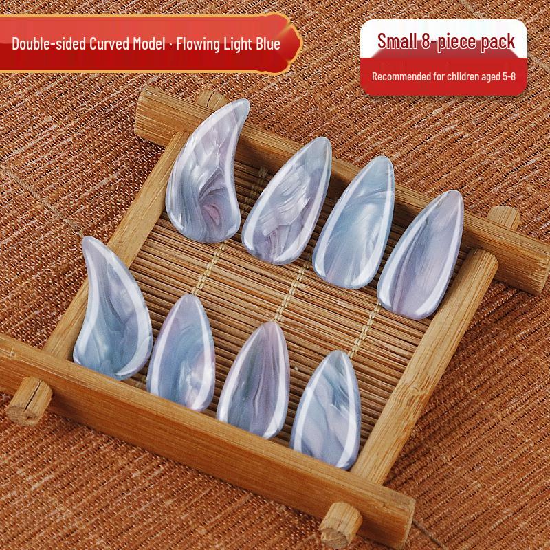 Authentic Tortoiseshell Colored Guzheng Fingernails for Children - Professional Performance Grade, Medium Size