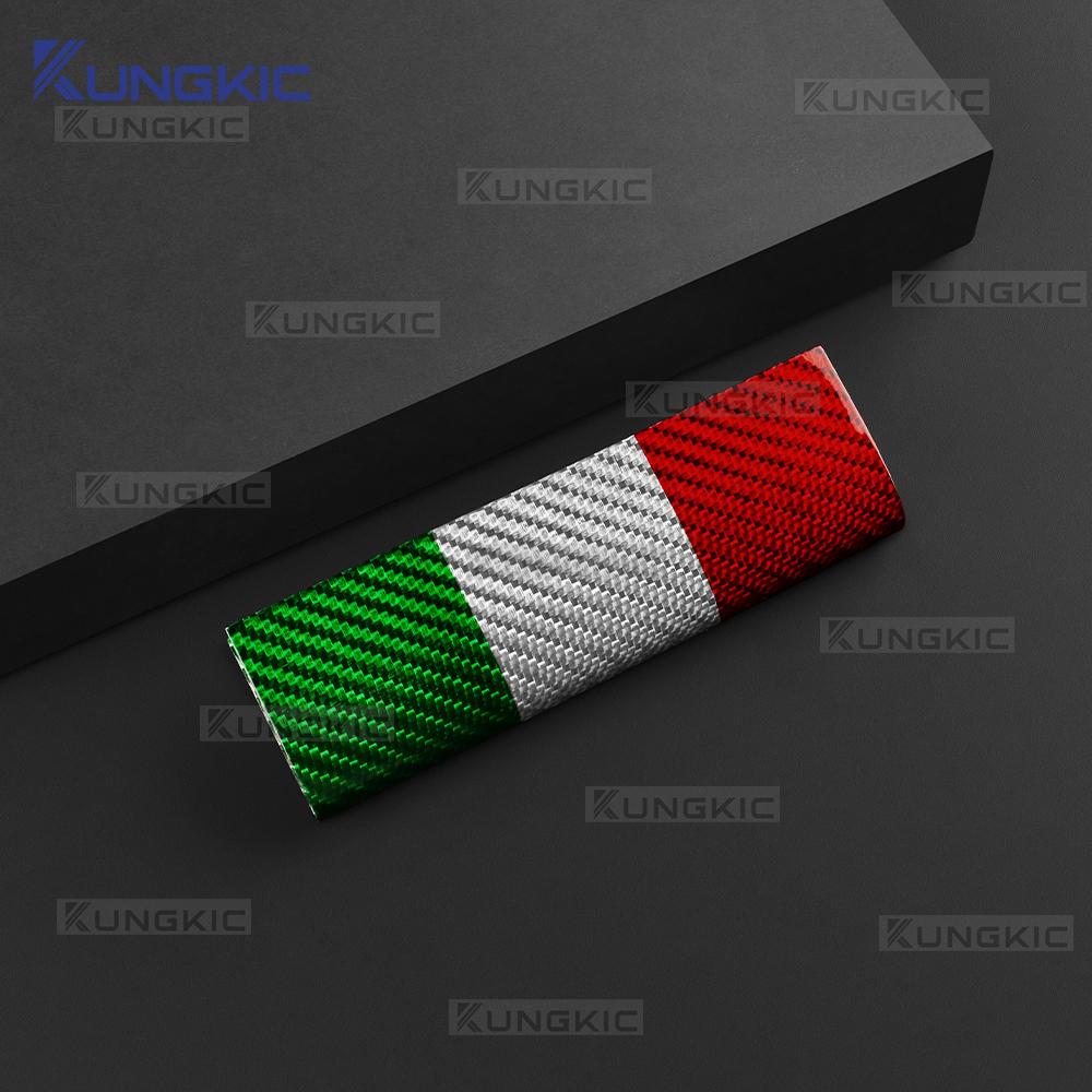 For Abarth 595 695 595C 695C 2017-2024 Real Dry Hard Italian Color Carbon Fiber Car Rear Bumper Lip Sticker Interior Accessories