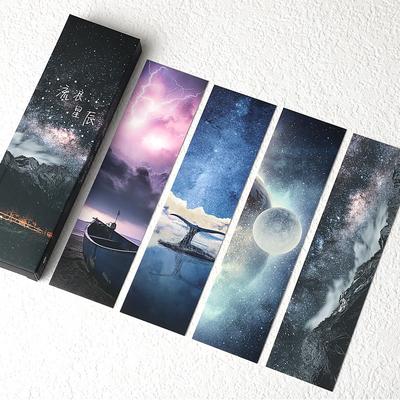 30 pezzi/set serie di stelle vaganti segnalibro di carta cielo stellato luminoso porta libri carta messaggio cancelleria regalo