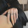 Irregular Metal Opening Index Finger Ring Female Niche Design High-End Pearl Fashion Personality Cold Wind Ring