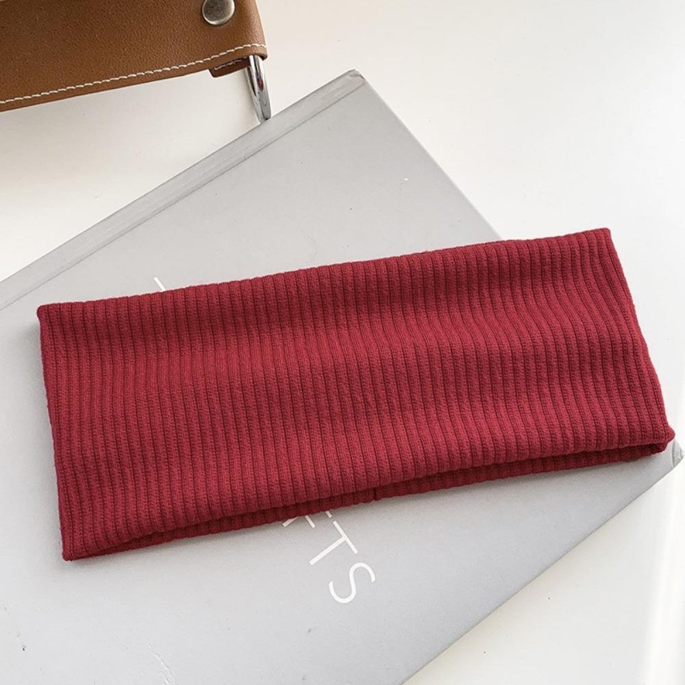 

Women Solid Color Elastic Headbands Simple Fashion Hair Bands for Washing Face Makeup Sports Running Yoga вина червоного кольору