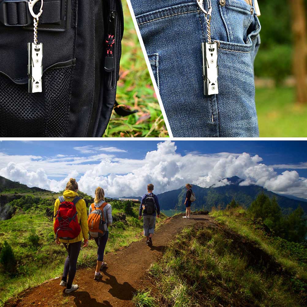 Fluier de Supraviețuire de Urgență Tuburi Duble Fluier cu Decibeli Înalți cu Breloc pentru Camping Drumeții