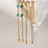 Vibrant Multicolor Baguette Zircon Tennis Bracelet Gold Plated Stainless Steel Chain Women Sparkling Bracelet