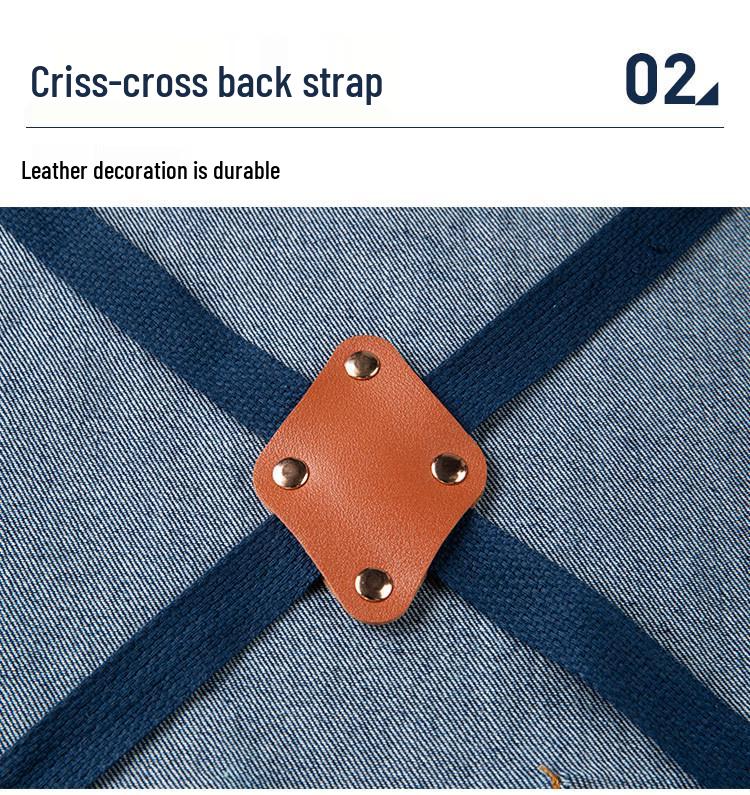 Waterproof Oil-Proof Fashion Denim Apron for Adults - Perfect for Kitchen, Catering, and Coffee Shop Work