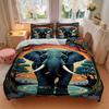 3pcs Elephant Art Print Duvet Cover Set -Includes 1 Duvet Cover and 2 Pillowcases, No Quilt Core, All-Season Home Decor  yy251111128