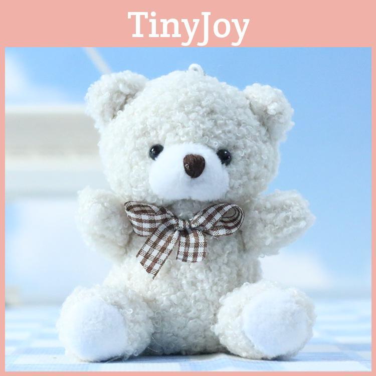 Cute Cartoon Bear Plush Keychain Soft Stuffed Animal Keyring For Bag And Key Decor