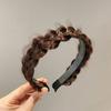 Women Headband Fishbone Braid Wig with Tooth Head Non-slip Headband Headdress Hairpin Headband Hair Ornaments for Women Girls