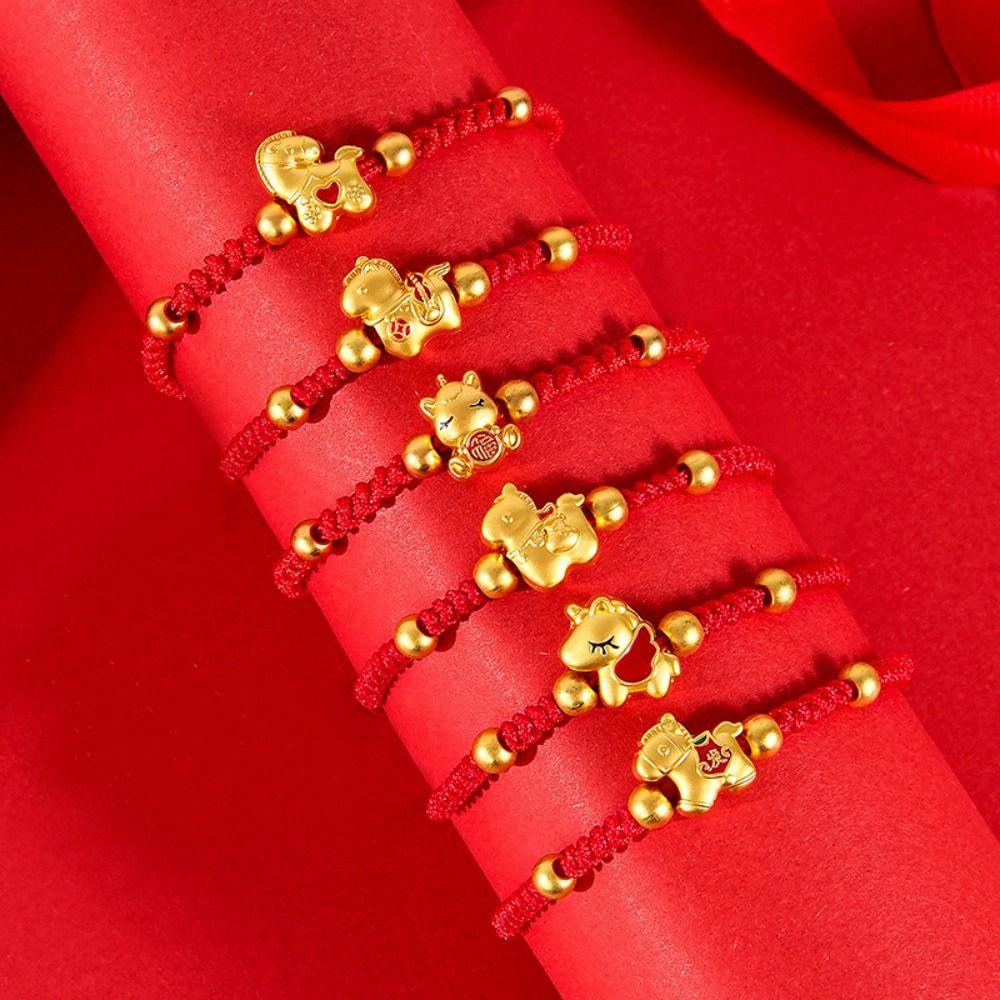 2026 2026 Pferdejahr Glückspferd Rotes Seil Chinesischer Stil Glücksarmband Pferdejahr Armband Mädchen