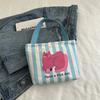 Süße Mini-Canvas-Tasche Koreanischer Stil Tragbare Damen-Handtasche Lunchtasche Cartoon Geldbeutel Kopfhörer-Aufbewahrungstaschen Lunchtasche