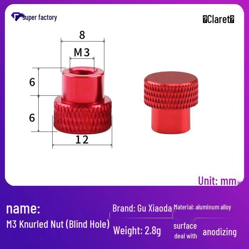 Aluminum Alloy Extended Handle Knurled Adjustment Nut Cap M4/M5