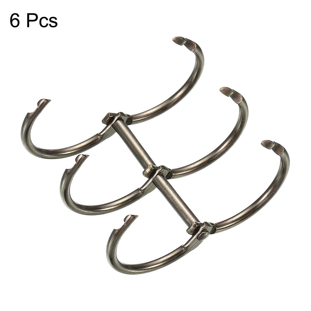 PATIKIL Binder Inner Metal Book Office 3 Dark Gray 6-Pack Rings, 25.5mm Diameter, Rings, Loose-Leaf Rings, Circles,