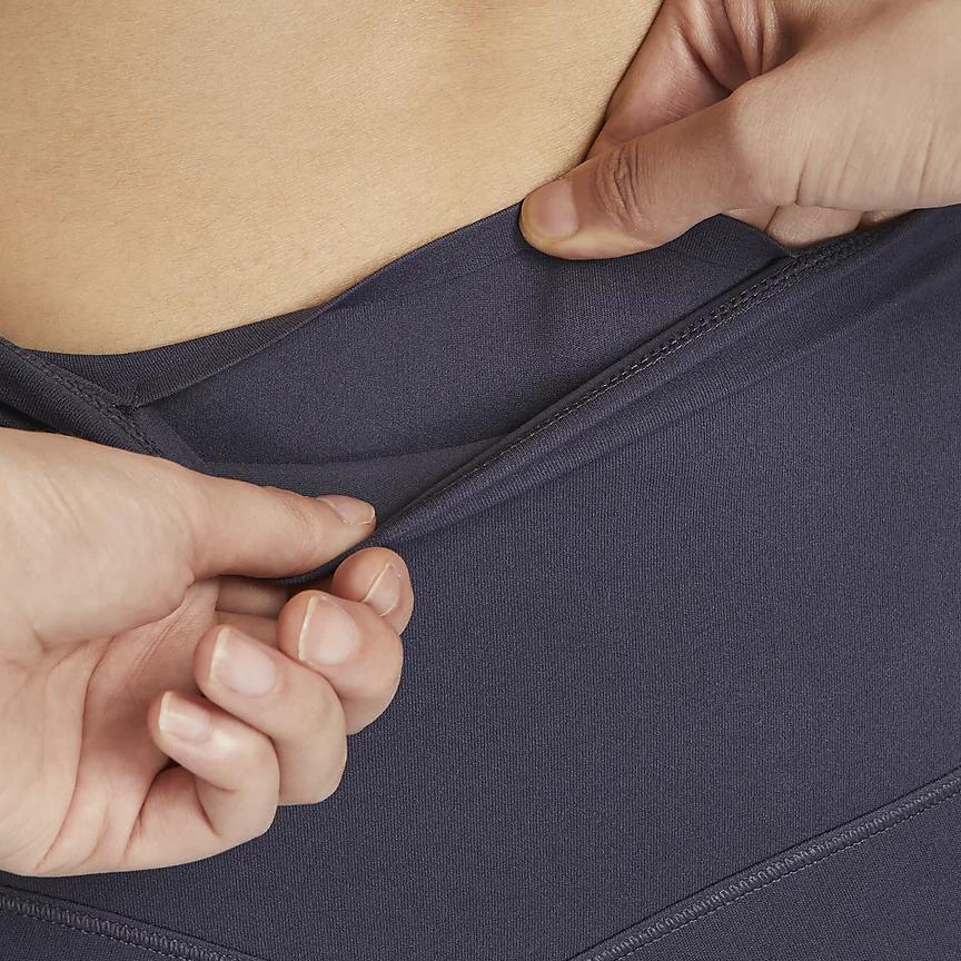 Nike Zenvy Air Series Logo Print High-Waisted Slim Fitness Pants Women bottoms Iron-Frame-Black DQ6014-015