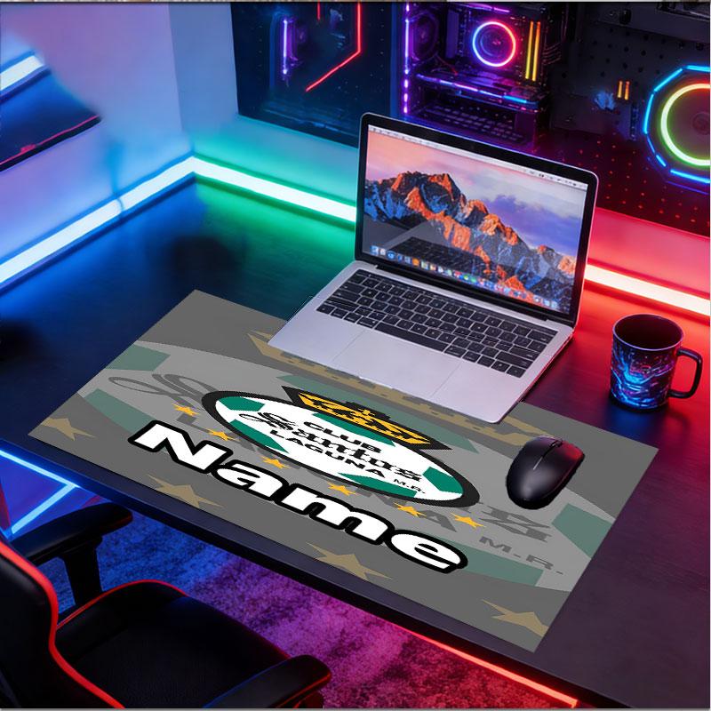 Custom Name Personalized Club Santos Laguna Pattern Mousepad, Laptop PC Desk Mat, Decorative Desk Mat for Home Keyboard Pad Gift