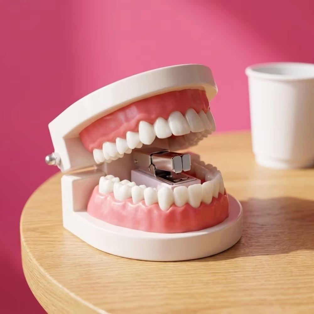 Mini Denture Shaped Stapler Denture Shape Novelty Stapler Tooth Stapler Desktop Decoration