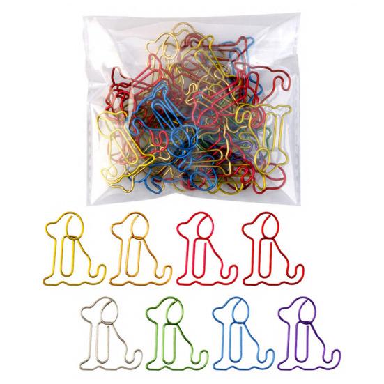 

50Pcs Christmas Paper Clips Dog Shape Non-bending Metal Clips Office School Desk Organizing Cards Document Fasteners 50pcs A