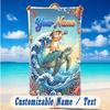 Cat Theme Beach Towel Personalized Custom Name & Text Soft Quick Dry Beach Towel for Swimming Travel