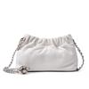 Popular Underarm Bag, Premium Sense Cloud Pleated Bag, Women'S Bag, First Layer Cowhide Single Shoulder Messenger Bag, Golden Ball Chain.