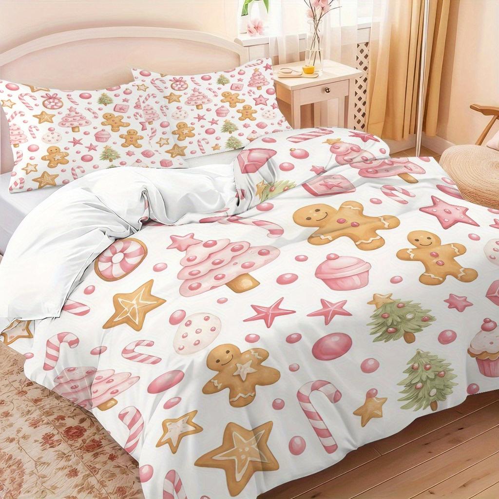 Christmas 3-Piece 1 Quilt Cover One Piece Bedding Set Comforte Luxus  Exquisite Birthday Gift 100% Polyester Home Decor