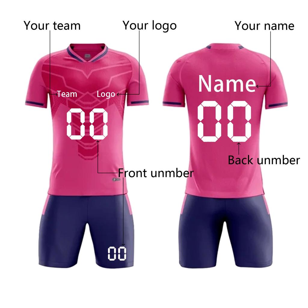 Short Sleeve Soccer Jersey and Shorts Set for Men Athletic Fit Breathable Quick Dry Lightweight Team Uniforms for Training Match