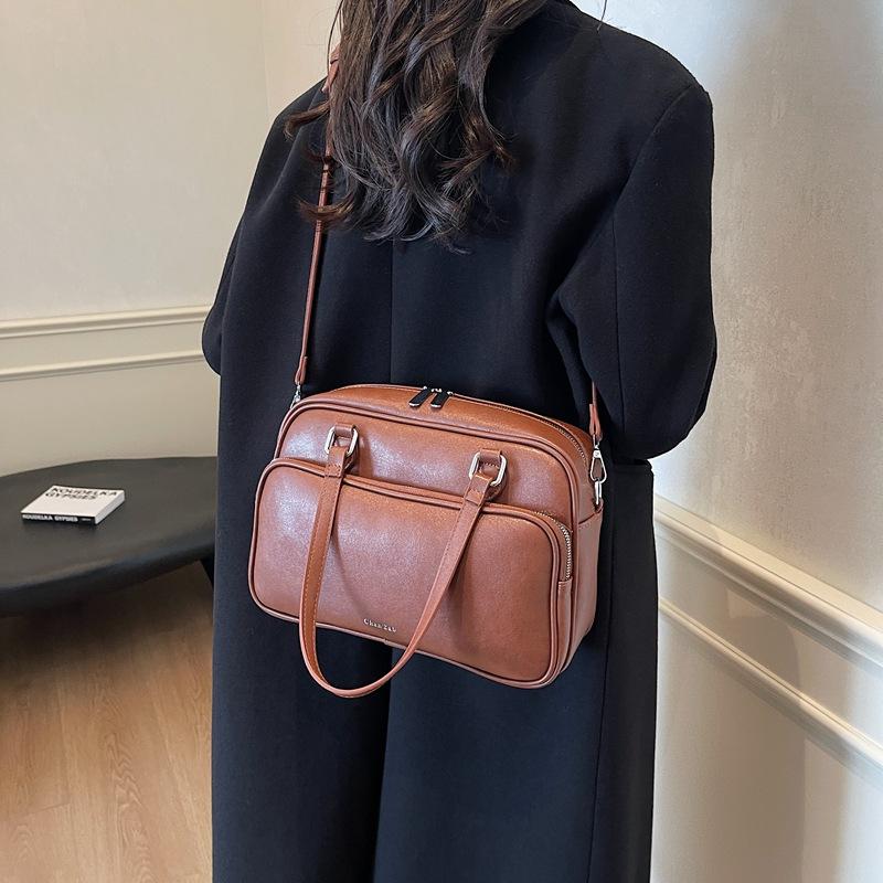 Large-Capacity Bag For Women, Simple Underarm Bag, Foreign-Style Shoulder Bag, Textured Briefcase For Women