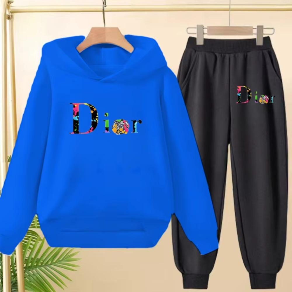 Children Commodity Hoodie Colored Letters Sports Pullover3-12Yrs Coat Sweatshirt+Pants 2P Boys Girls Toddler Clothes Leisure Set