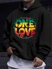 American/European Style Unisex Autumn/Winter Printed Hoodie Long Sleeve Sweatshirt, "ONE LOVE" Reggae Style Palm Print Hooded Sweatshirt, Street Cool 