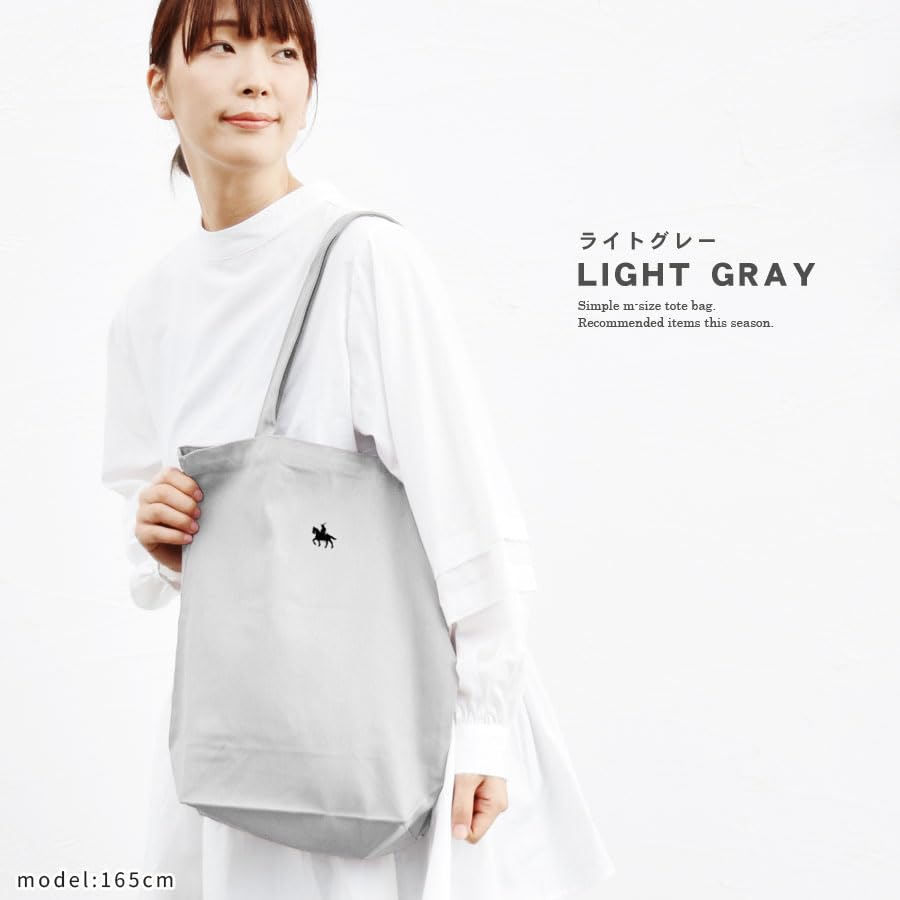 [Reitstatue von Date Masamune, Sendai-Domäne] Tragetasche für Damen und Herren, Canvas, Mittel, Aufdruck, Schlicht, 100% Baumwolle, 146001m (Hellgrau)