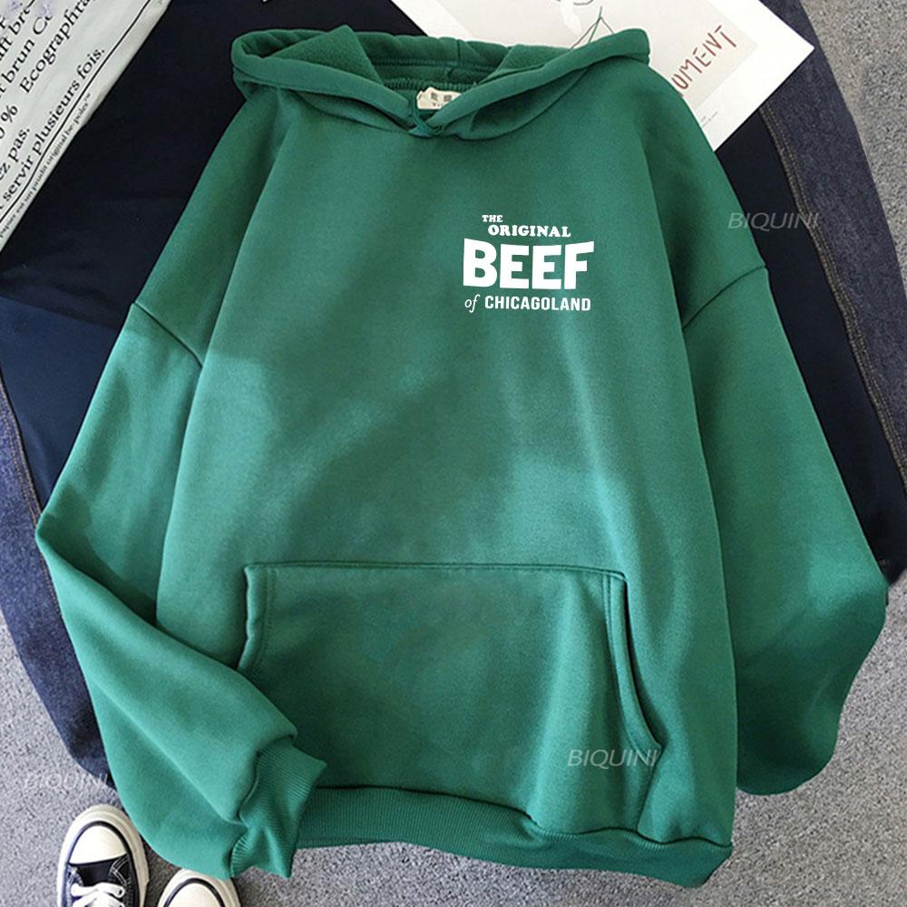 The Bear TV Series Graphic Hoodies The Original Beef of Chicagoland Letter Printing Sweatshirts Long Sleeve Winter Pullovers