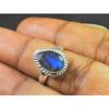 Natural Labradorite 925 Sterling Silver Oval Handmade Vintage Ring Size US-7 MK-89