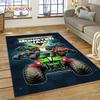 Tapete Cartoon Monster Truck Monster Jam para Sala de Estar Quarto Decoração de Casa, Tapete de Chão Antiderrapante Decoração para Sofá Capacho