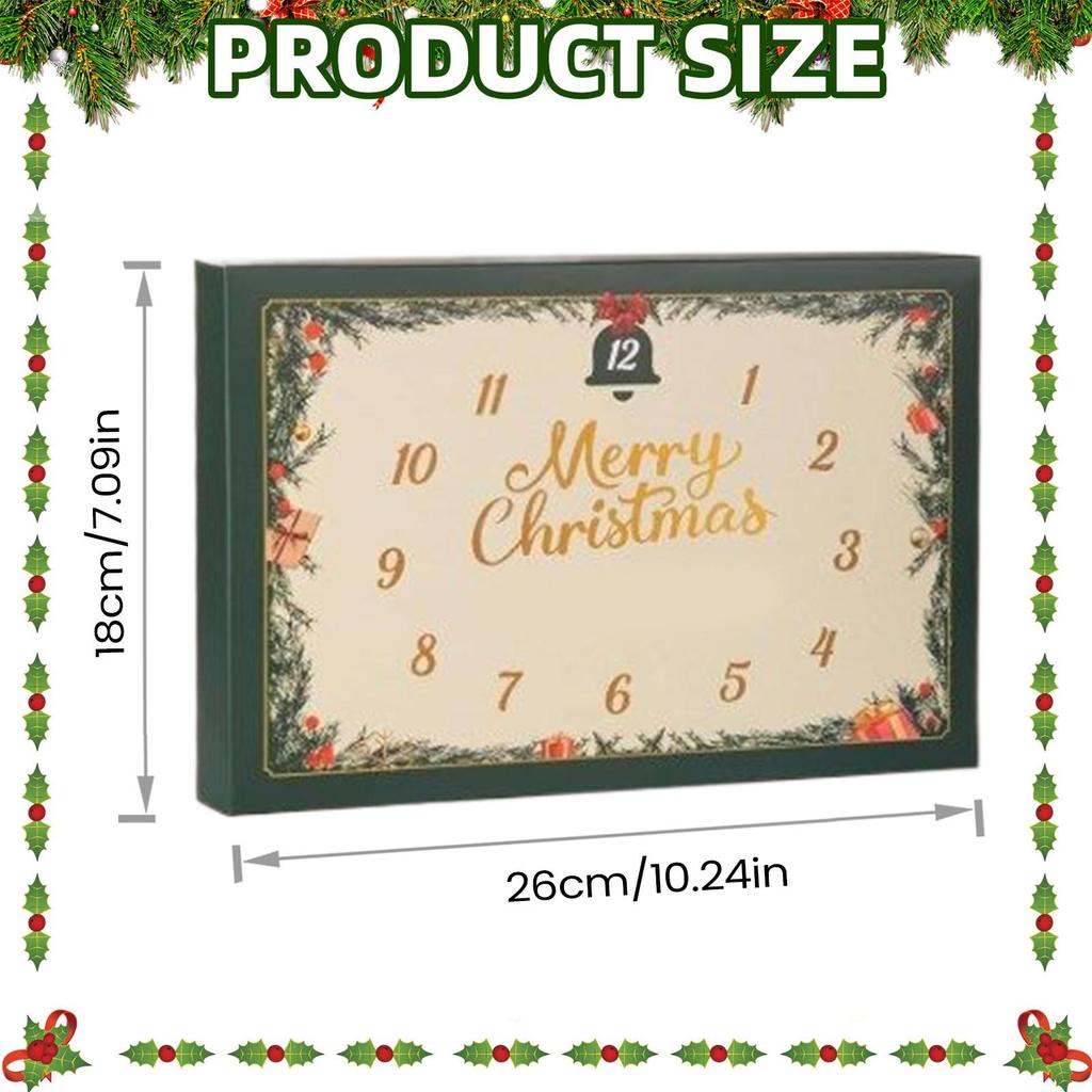 Weihnachtskalender Advent 2D Acryl Feiertagsmotive Dekorationen 24 Tage Positive Häkeltiere Weihnachts-Countdown-Kalender