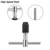 Hand Tap Wrench T-Handle Wrench Hand Tap Reamer Thread Tapping Tool Set Adjustable Machine Screw Thread Tapping Drill Bit M3-M8