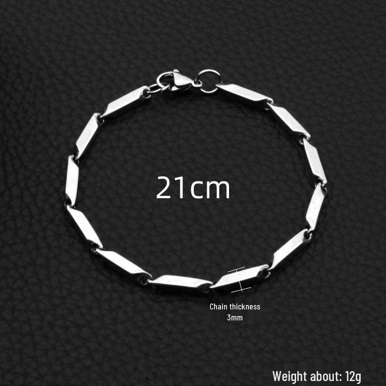 Rhombus Titanium Steel Bracelet - Trendy & Versatile Hip Hop Jewelry for Men & Women, Fade-Resistant.