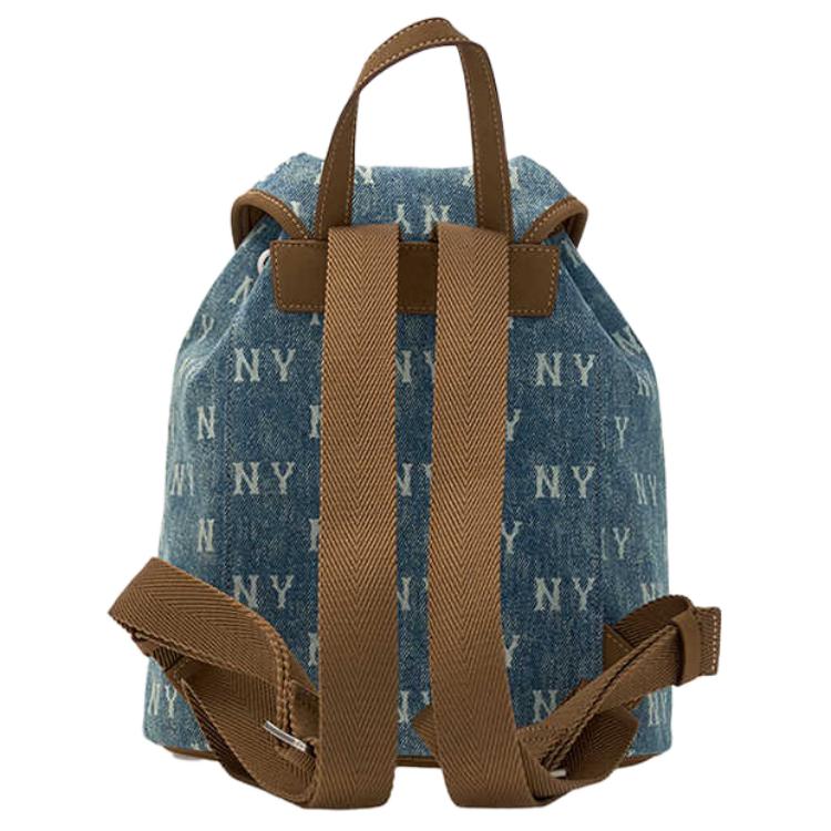 New MLB Cotton Backpack Unisex Light Blue/Charcoal Black 3ABKM065N