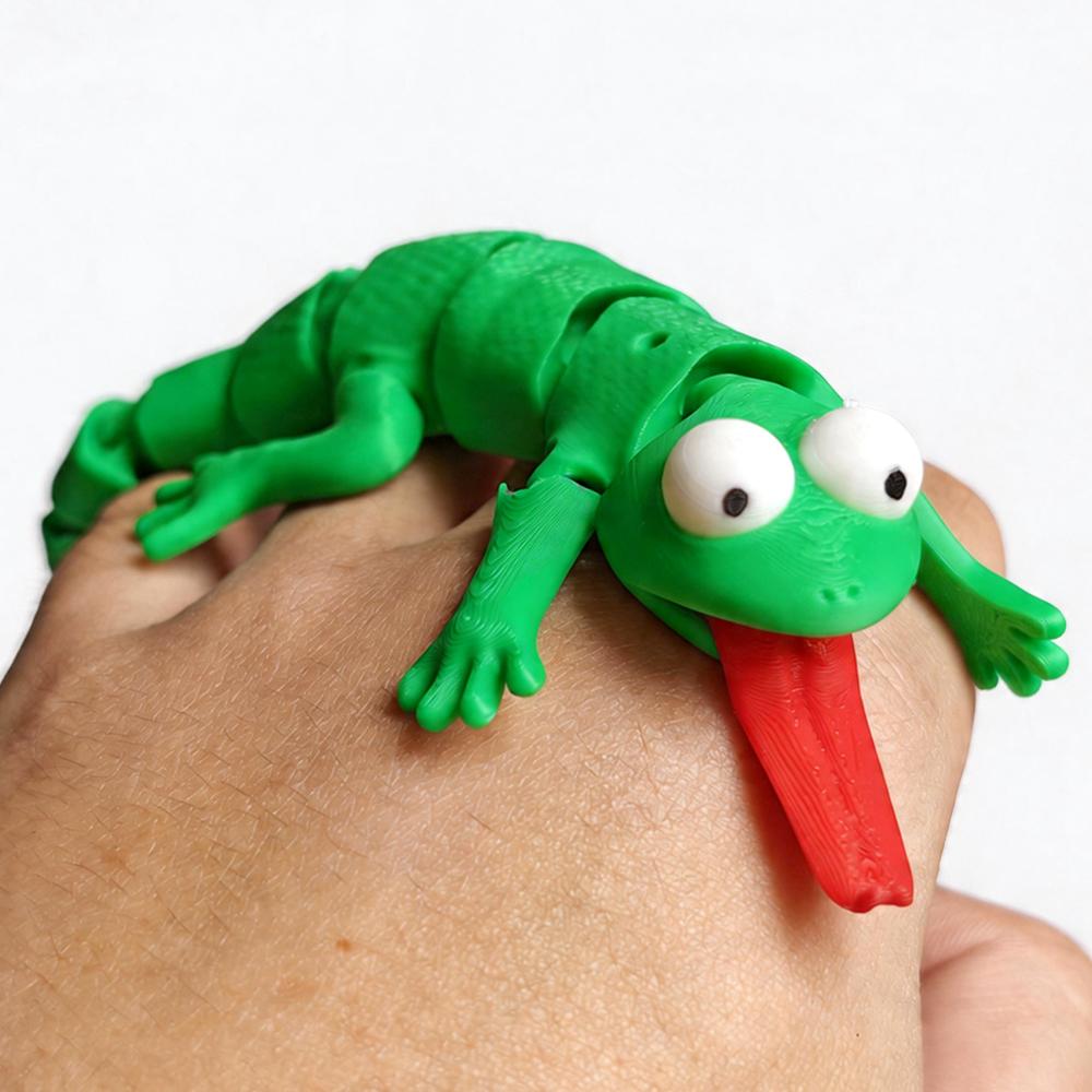 Juguetes Modelo de Lagartos Hopperes Tom con Sudadera Roja Impresos en 3D – Figura Divertida de Lagarto Decoración de Escritorio para Regalo de Cumpleaños de Adulto y Niños