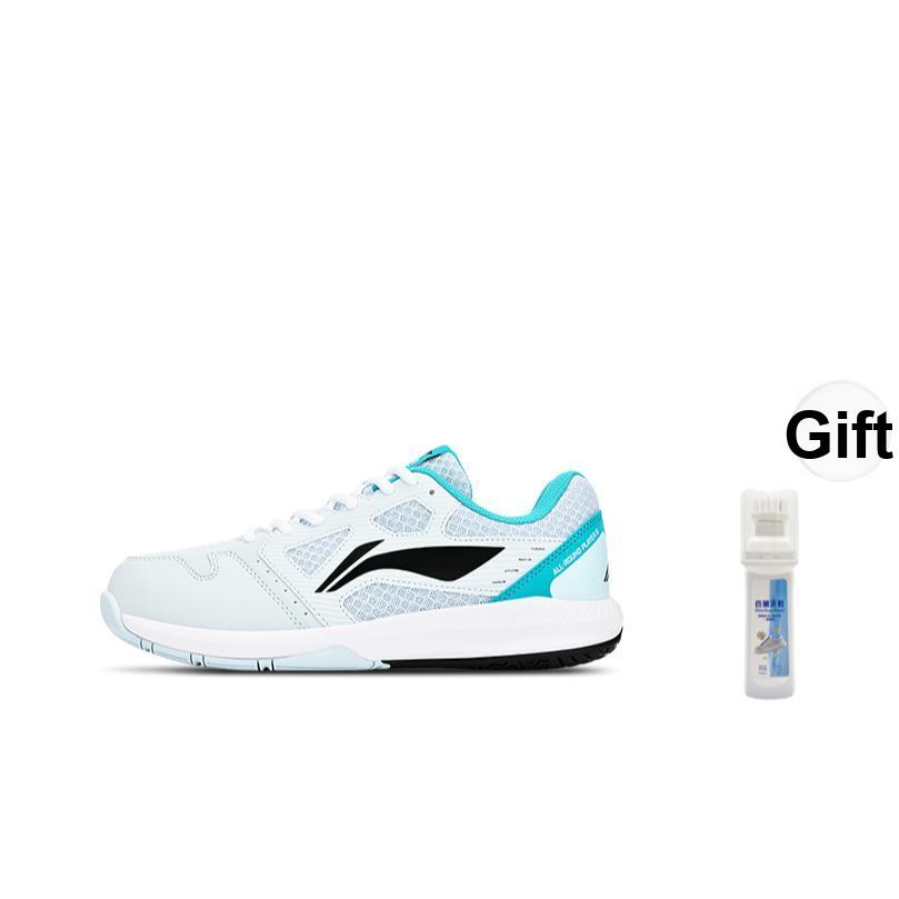 New LiNing Feather The Flash 1.0 Slip Resistant Low Top Badminton Shoes Unisex Cloud Porcelain Blue Black AYTT035-2