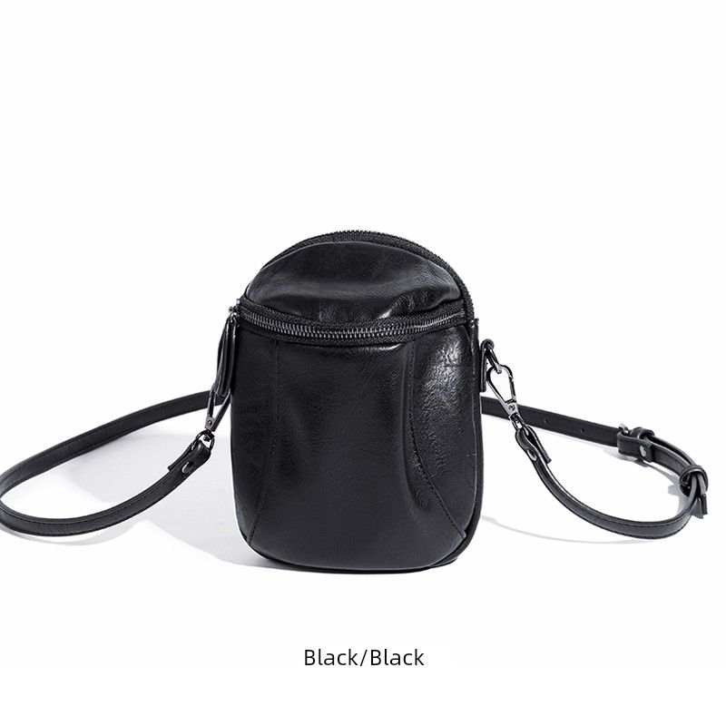 

Men s Mini Bag Japanese Leisure Genuine Leather Vertical Black In Stock