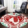 1pc Heart Dog Office Round Area Rug,  Mat Suitable For Office, Under Office Chairs Bedroom Living Room Home Decor, Room Deco